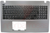 Teclado Asus K550 X55 P550 F550  Com Top Cover Silver