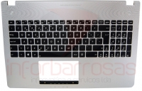 Teclado Asus N56VB Com BackLight Com Top Cover SILVER