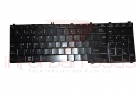 Teclado Toshiba Satellite C660 C650 L750 L755 BLACK GLOSSY